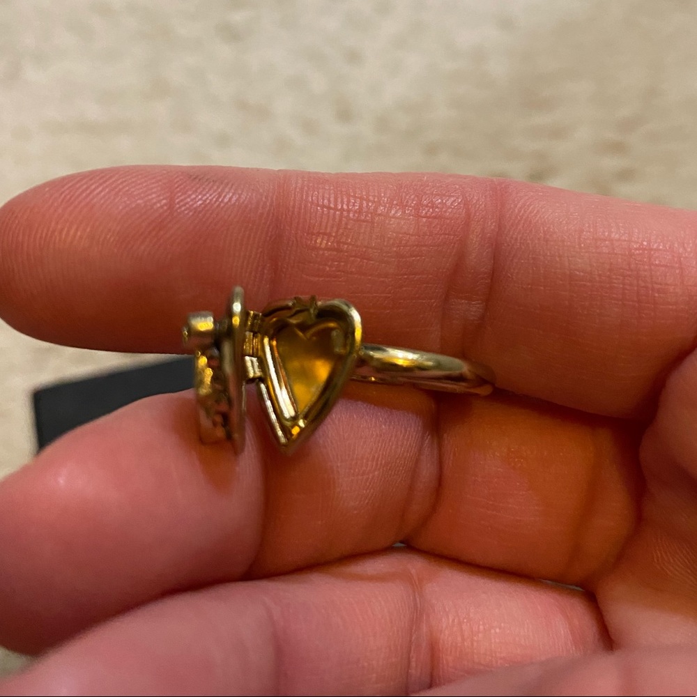 Brass Heart Locket Rings - Picture 3 of 8